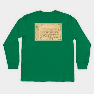 Rossini | Postcard with original handwritten score by Gioachino Rossini Kids Long Sleeve T-Shirt